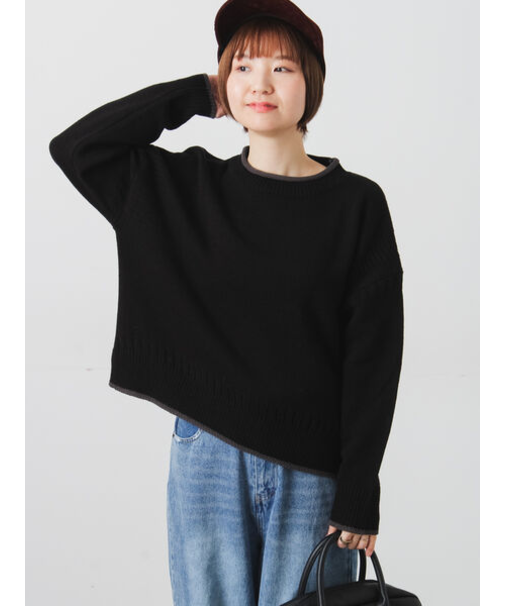 配色ガンジー風ニット