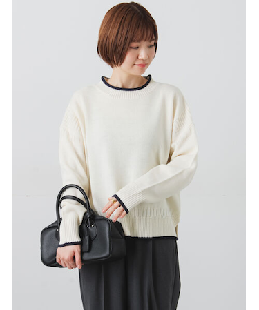 配色ガンジー風ニット