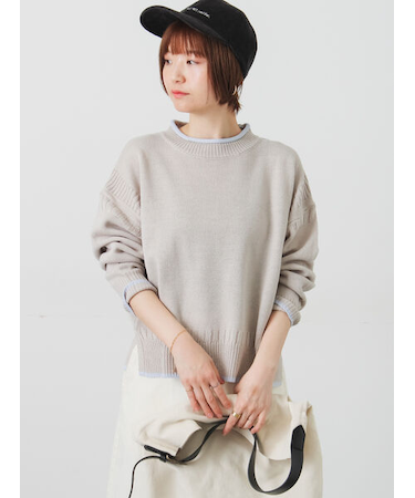 配色ガンジー風ニット