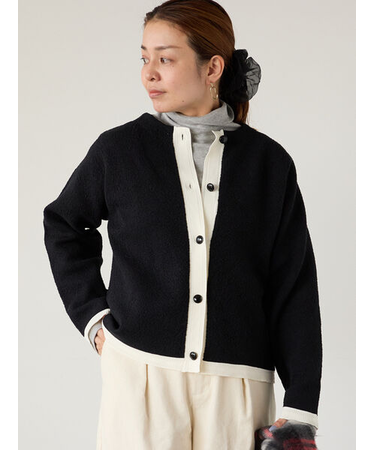 配色ニットジャケット