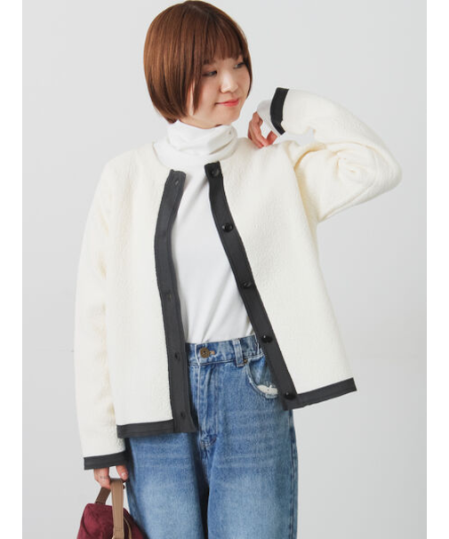 配色ニットジャケット