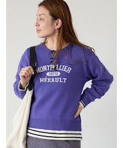 カレッジ風ロゴニットプルオーバー