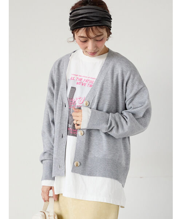 ソフトタッチニットVネックショートカーディガン