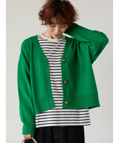 ソフトタッチニットVネックショートカーディガン