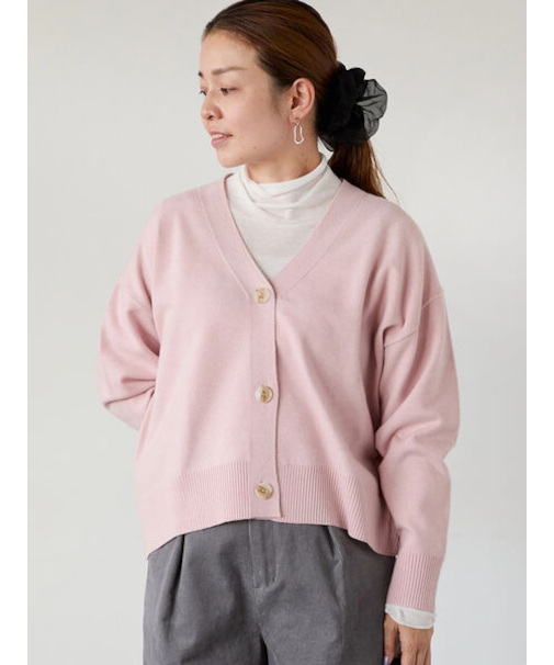 ソフトタッチニットVネックショートカーディガン