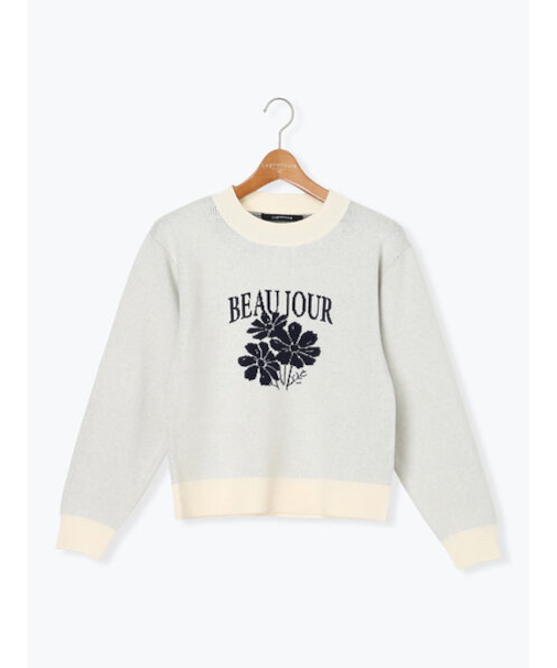 フラワーモチーフロゴニットプルオーバー