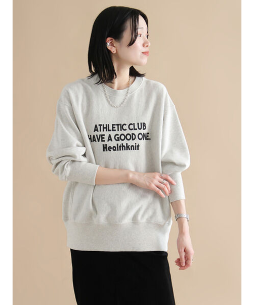 【Healthknit】ロゴクルーネックプルオーバー