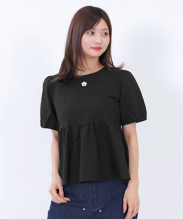 ダブルリボンペプラム ブラウス