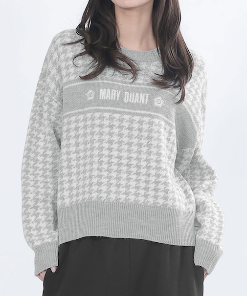 千鳥ロゴラインニット プルオーバー