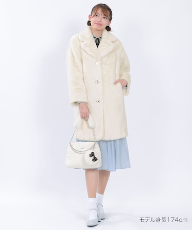 デイジーパールボタンファー ロングコート