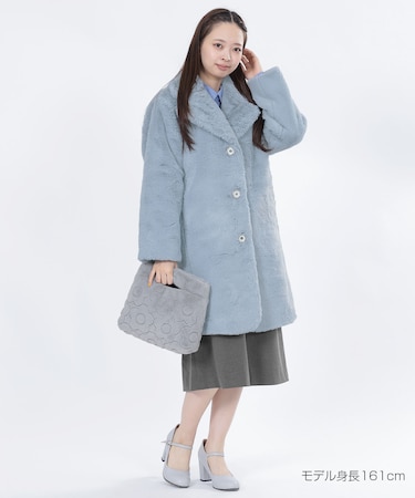 デイジーパールボタンファー ロングコート