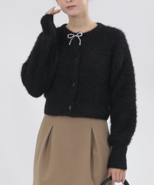 パールリボン カーディガン