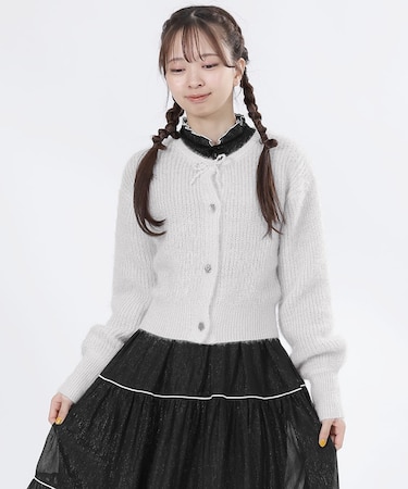パールリボン カーディガン