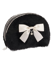 ファーリボン ラウンドポーチL