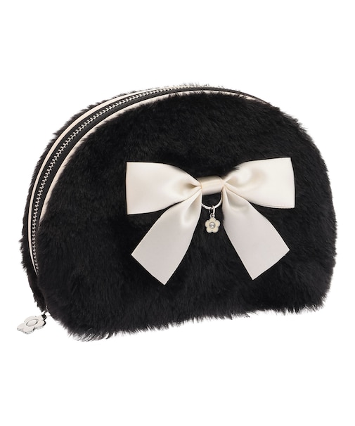 ファーリボン ラウンドポーチL