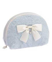 ファーリボン ラウンドポーチL