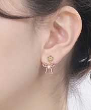 ビーズプチリボン ピアス