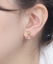 ビーズプチリボン イヤリング