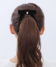 ベロアリボン バレッタ