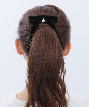 ベロアリボン バレッタ