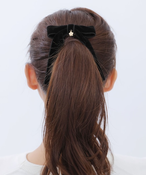 ベロアリボン バレッタ