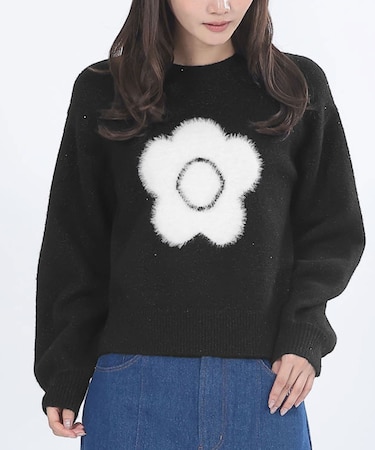 ファーデイジーラメニット プルオーバー