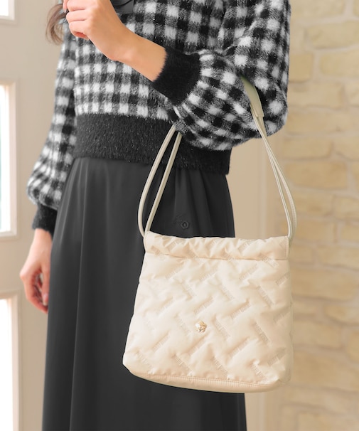 バイアスロゴ刺繍 ミニトート