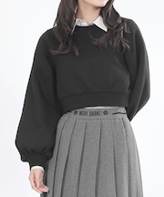 エンボス刺繍 プルオーバー