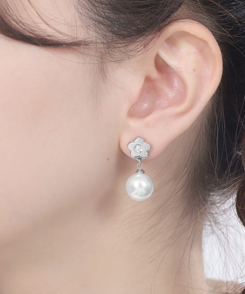 メタルデイジーパール ピアス