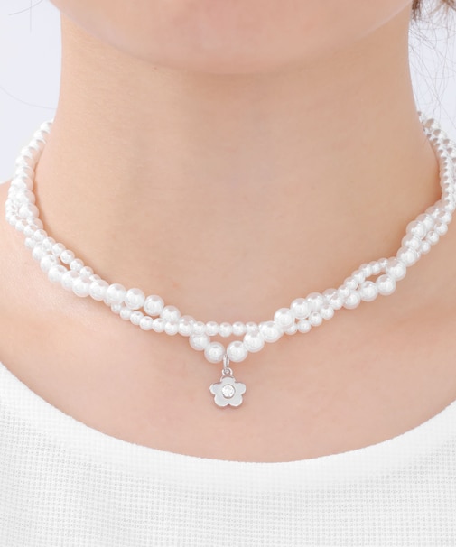 メタルデイジーパール ネックレス