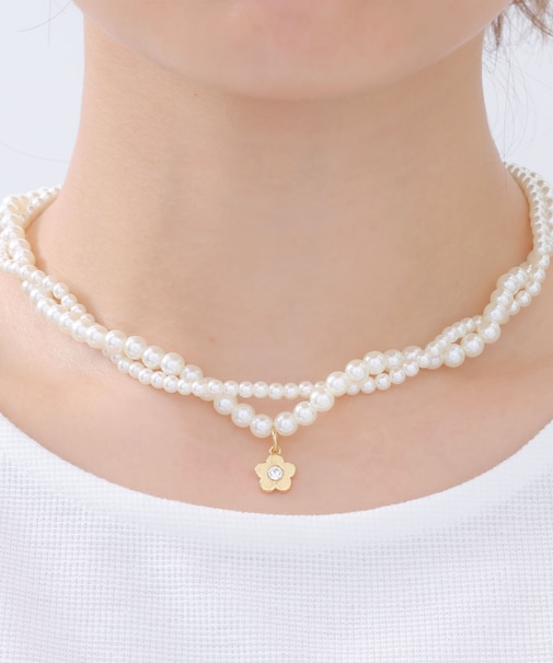 メタルデイジーパール ネックレス