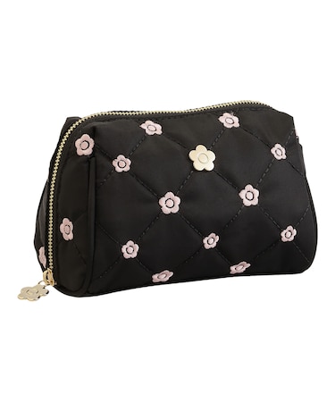 キルトデイジー刺繍 オーバルポーチ