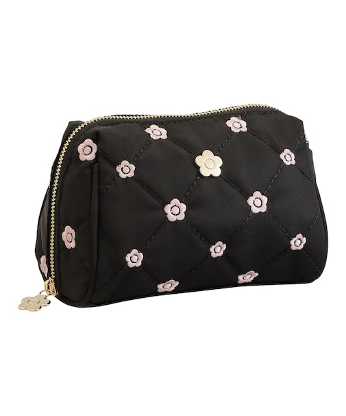 キルトデイジー刺繍 オーバルポーチ