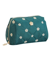 キルトデイジー刺繍 オーバルポーチ