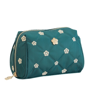 キルトデイジー刺繍 オーバルポーチ