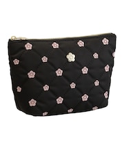 キルトデイジー刺繍 舟型ポーチ