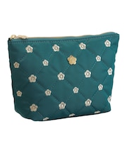 キルトデイジー刺繍 舟型ポーチ