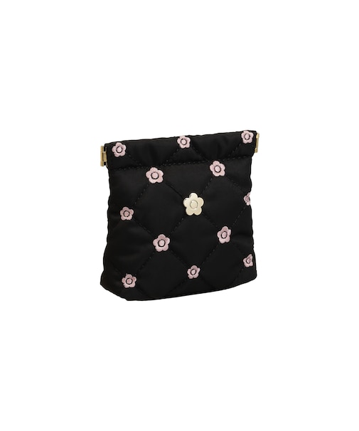 キルトデイジー刺繍 バネクチポーチ