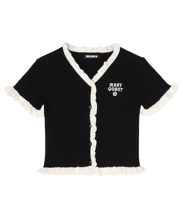 リブフリル カーディガン