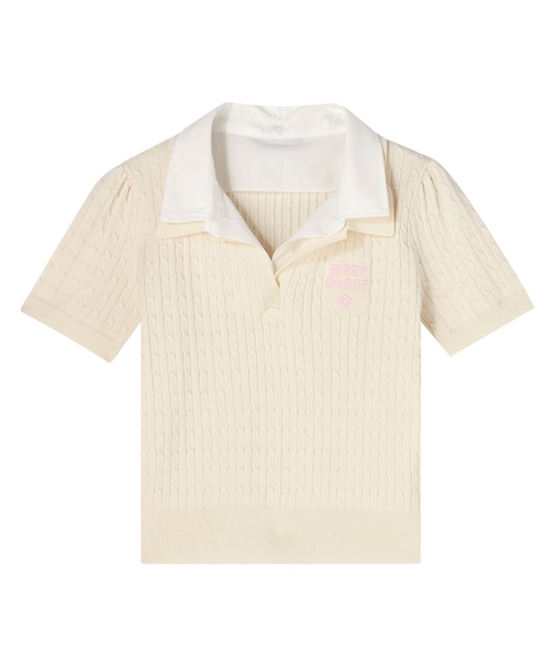 レイヤードポロ プルオーバー