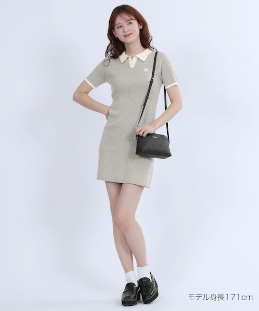 ワイドリブニット ワンピース