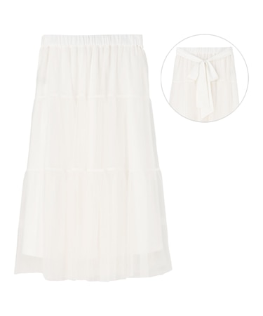 チュールティアード スカート