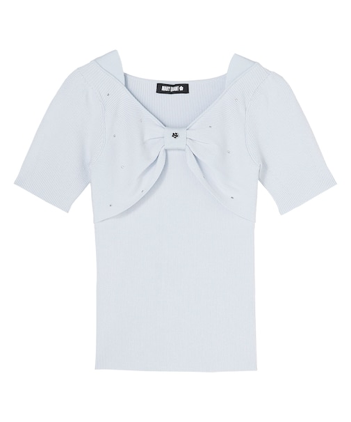 フロントリボンニット プルオーバー