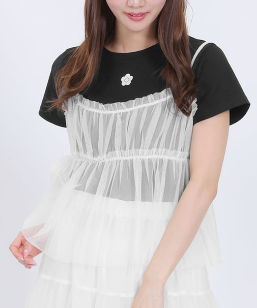 チュールキャミセット Tシャツ