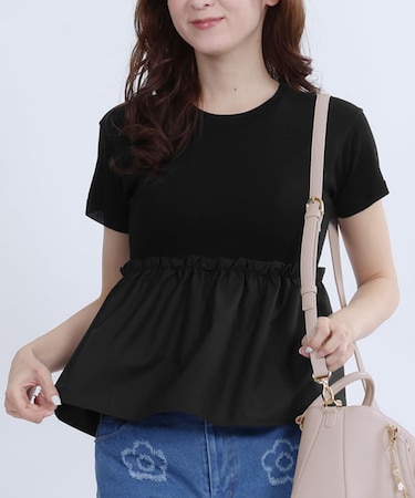 ペプラムドッキングニット プルオーバー