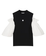 シフォン袖ニット プルオーバー