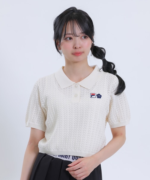 FILA × MARY QUANT クロッシェポロ プルオーバー