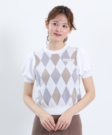 アーガイルニット プルオーバー