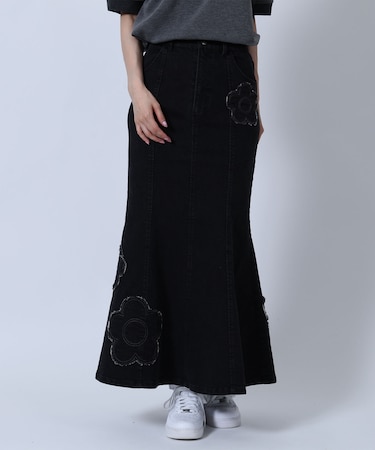 デイジーパッチデニムマーメイド スカート