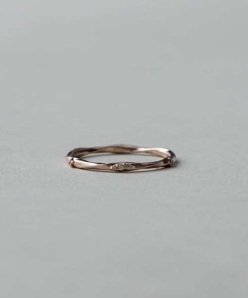 K10YG レイヤード ムーンストーン/ホワイトトパーズ リング｜エテの